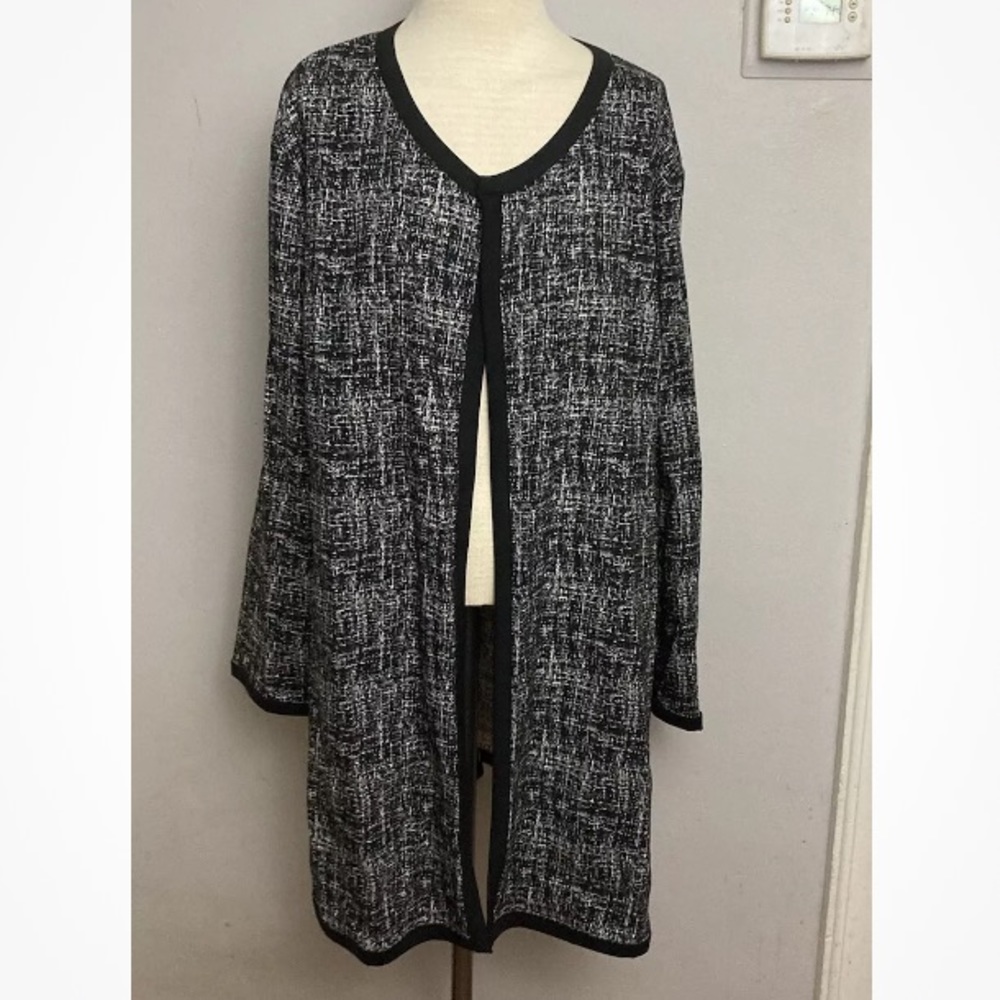 9-28 Rafaella Black Open cardigan Long 2x NWT career NEW